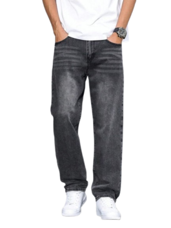 Relaxed Fit Black Jeans